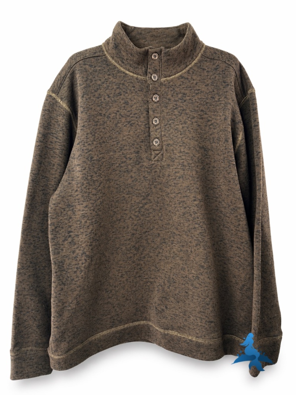 1305 - Weatherproof Vintage - Mock Neck Henley Sweater Pullover – XL – Brown - Picture 1 of 15